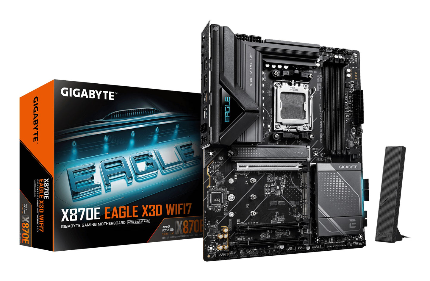 Gigabyte X870E EAGLE X3D WIFI7 Motherboard - Supports AMD Ryzen 9000 CPUs, 14+2+2