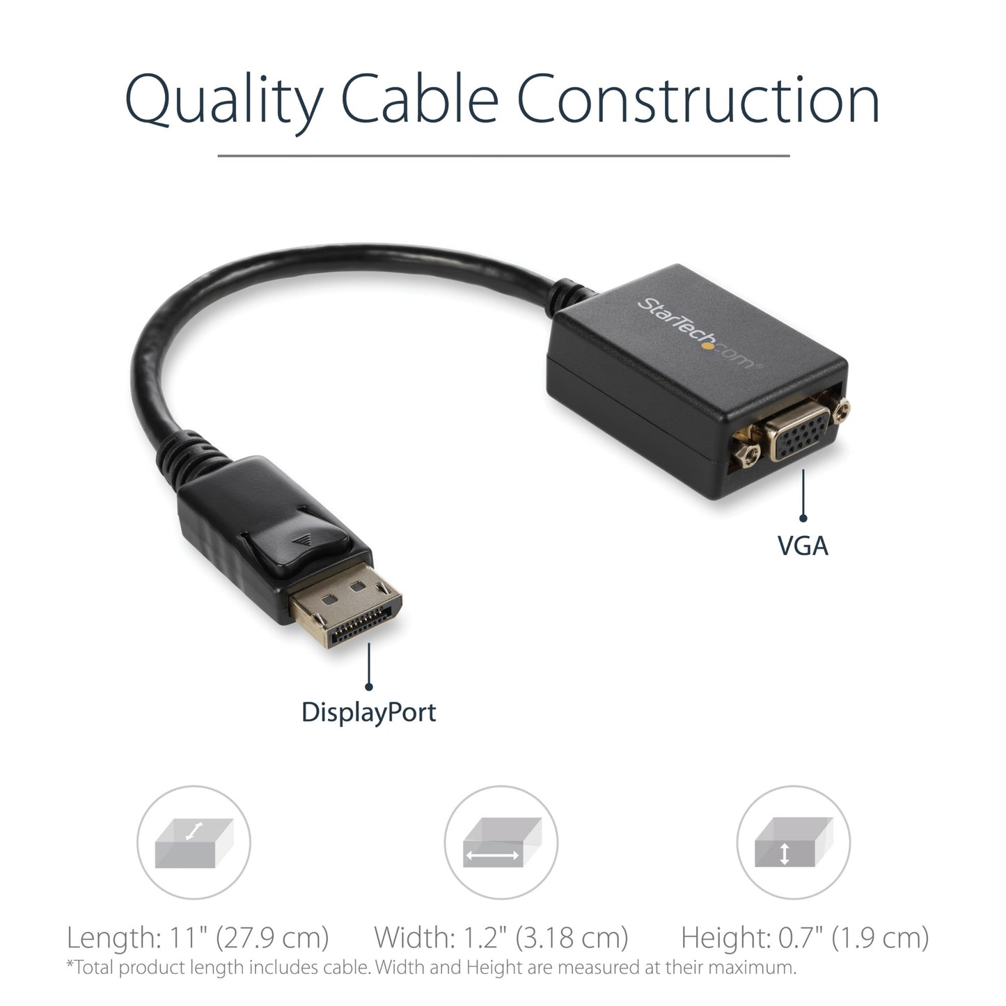 StarTech.com DisplayPort to VGA Adapter - Active DP to VGA Converter - 1080p Video Cable (DP2VGA2)