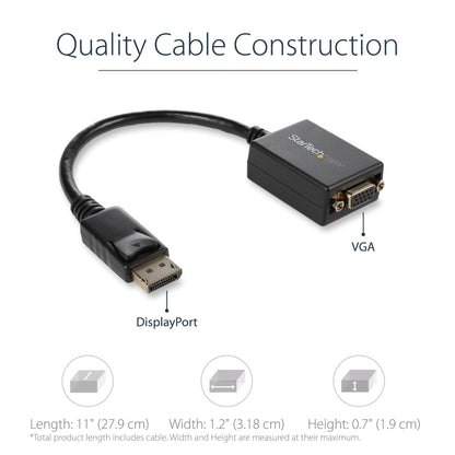 StarTech.com DisplayPort to VGA Adapter - Active DP to VGA Converter - 1080p Video Cable (DP2VGA2)