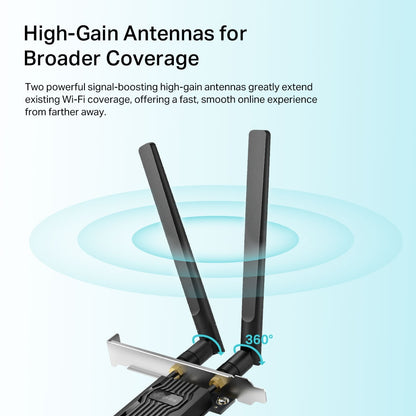 TP-LINK AX1800 Wi-Fi 6 Bluetooth 5.2 PCIe Adapter WiFi 6 Networking