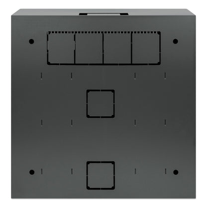 Intellinet Low-Profile 19" Wall Mount Cabinet with 4U Horizontal and 2U Vertical Rack (Black)