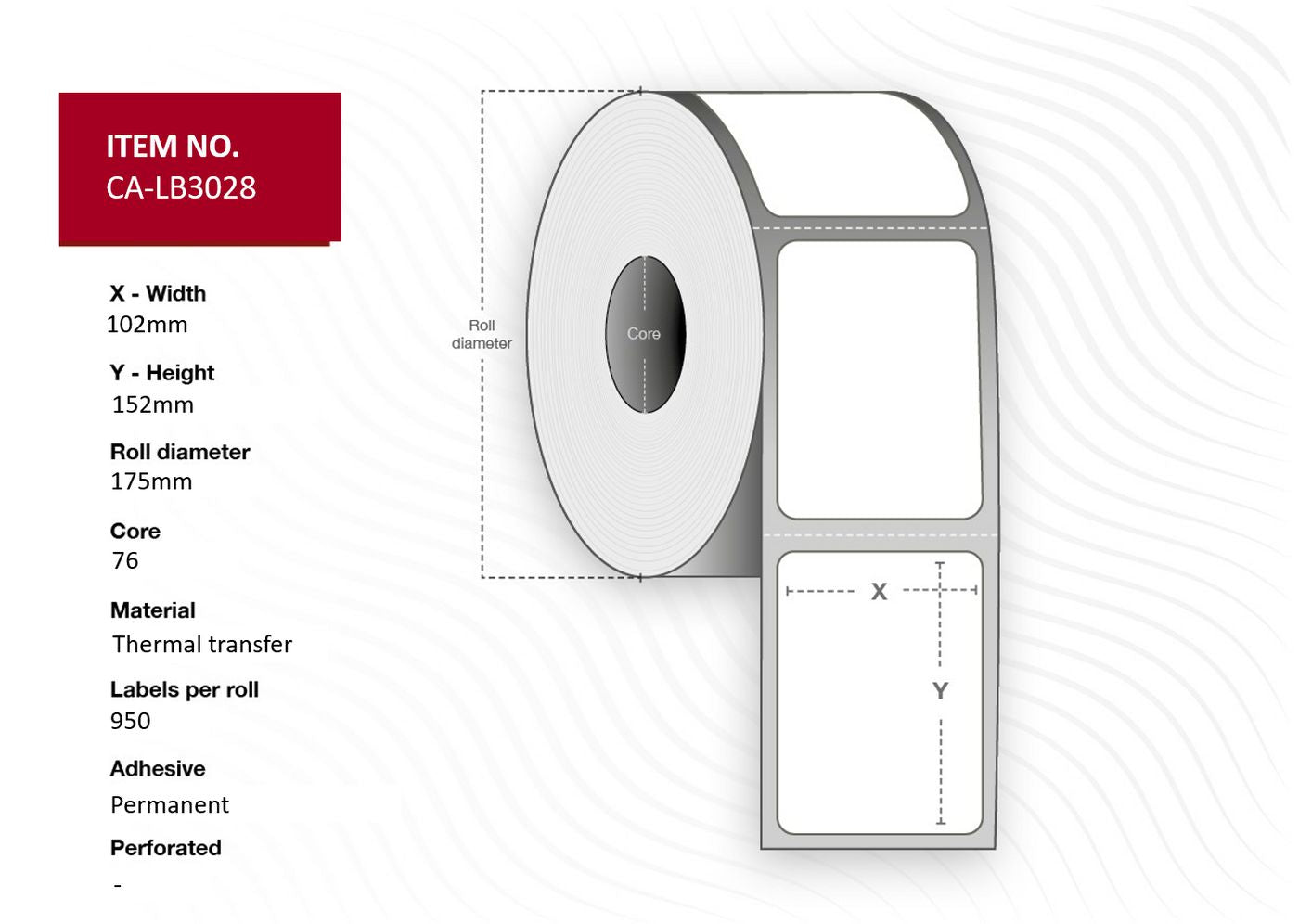 CAPTURE CA-LB3028 printer label White Labels