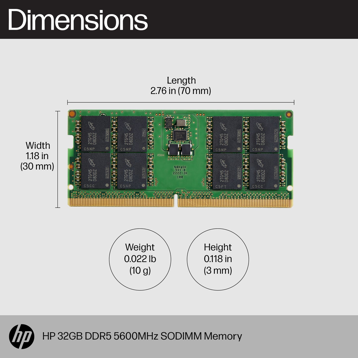 HP 32GB DDR5 5600MT/s SO-DIMM Laptop RAM