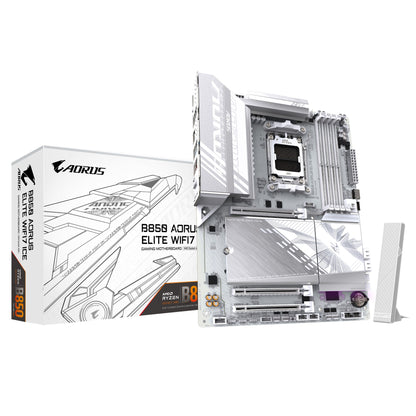 Gigabyte B850 AORUS ELITE WIFI7 ICE Motherboard - AMD Ryzen 9000 Series CPUs, 14+2+2