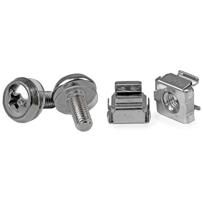 StarTech.com 50-Pack M5 12mm Screws, Square Hole Cage Nuts and Installation Tool Rack (Silver)
