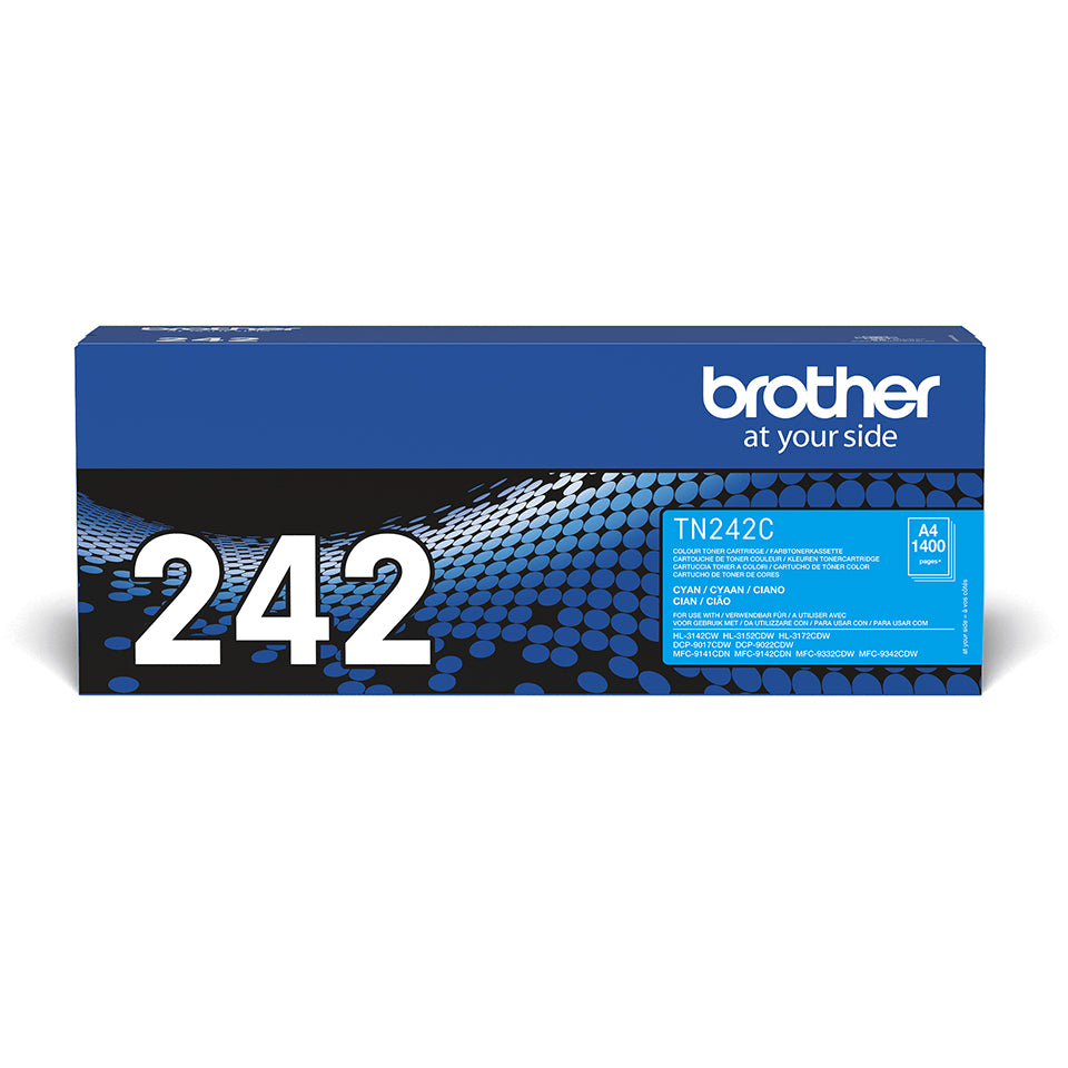 Brother TN-242C Cyan Toner Cartridge (1.4K pages, Brother HL-3142)