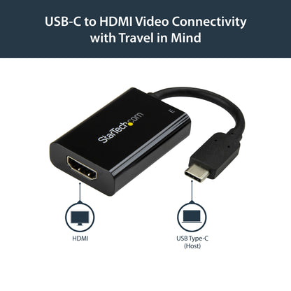 StarTech.com USB C to HDMI 2.0 Adapter with Power Delivery - 4K 60Hz USB Type-C to Hub