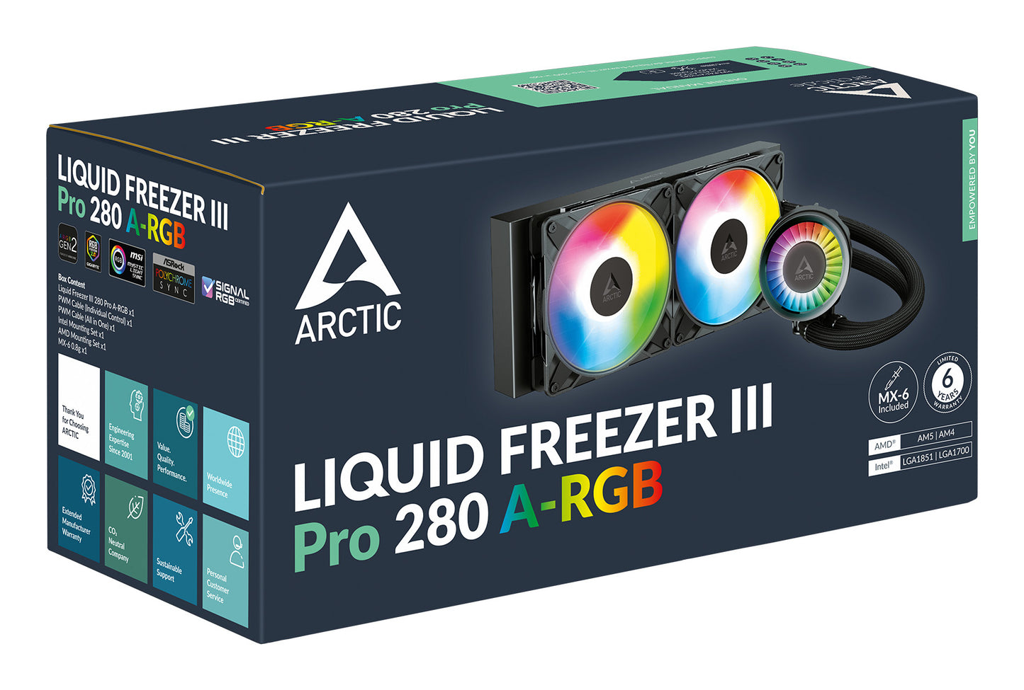ARCTIC Liquid Freezer III Pro 280 A-RGB - Multi Compatible All-in-One CPU Water Cooling