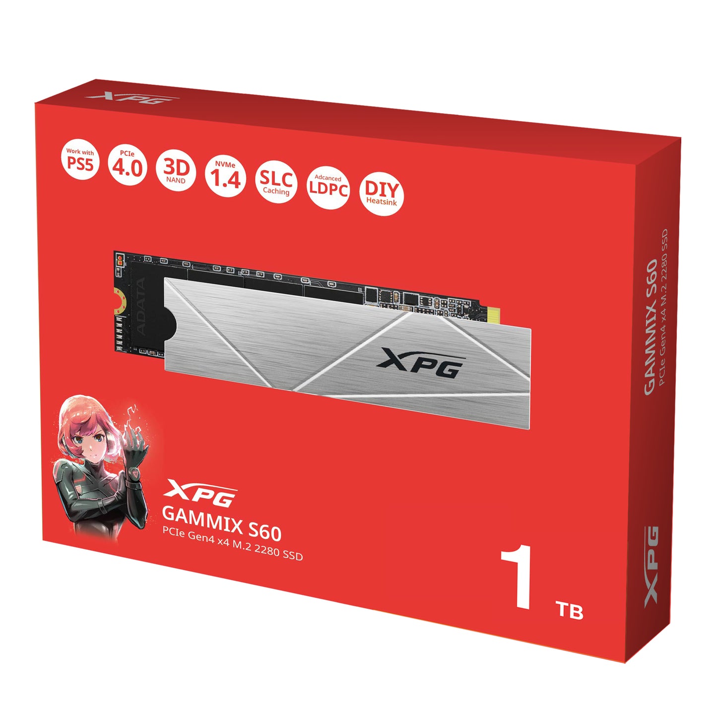 ADATA AGAMMIXS60-1T-CS 1TB M.2 NVMe PCIe Gen4 SSD