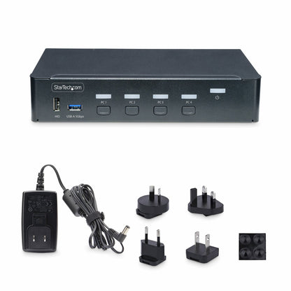 StarTech.com 4-Port DisplayPort KVM Switch, Single 4K 60Hz Monitor, 6x USB Ports