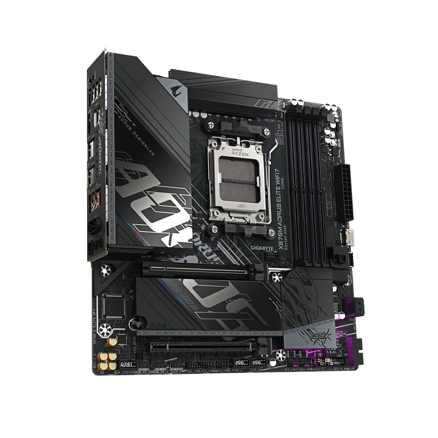 Gigabyte X870M AORUS ELITE WIFI7 Motherboard - Supports AMD Ryzen 9000 CPUs, 14+2+2