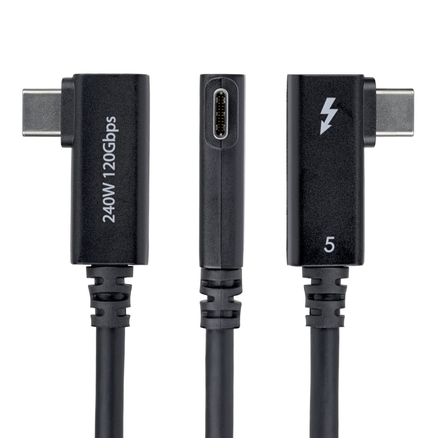 StarTech.com 2.6ft (80cm) Right Angle Thunderbolt 5 Cable, 80Gbps/Up to 120Gbps