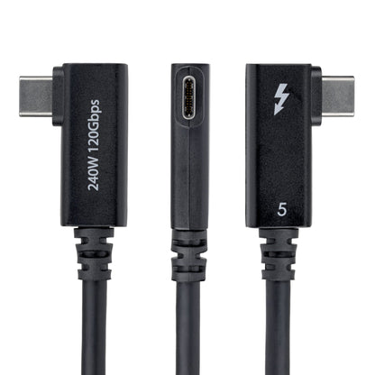 StarTech.com 2.6ft (80cm) Right Angle Thunderbolt 5 Cable, 80Gbps/Up to 120Gbps