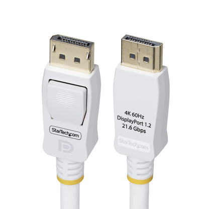 StarTech.com 10ft (3m) White VESA Certified DisplayPort 1.2 Cable, 4K 60Hz