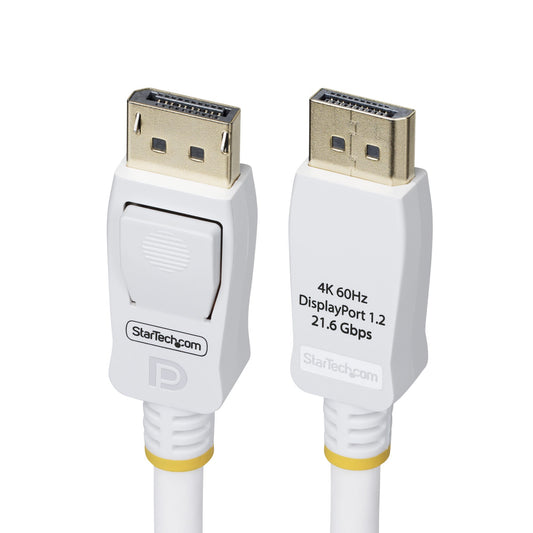 StarTech.com 10ft (3m) White VESA Certified DisplayPort 1.2 Cable, 4K 60Hz