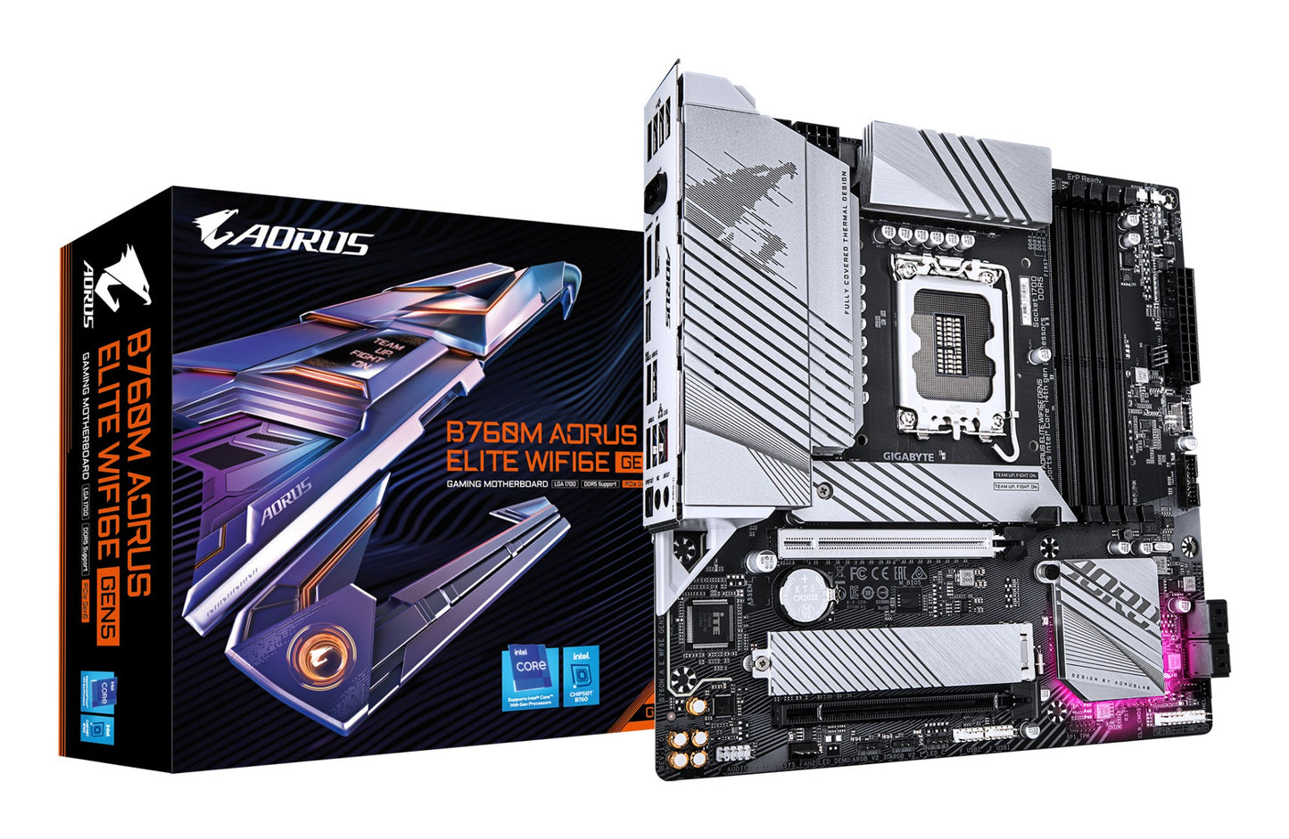 Gigabyte B760M AORUS ELITE WIFI6E GEN5 Motherboard - Supports 14th Gen. Intel Core