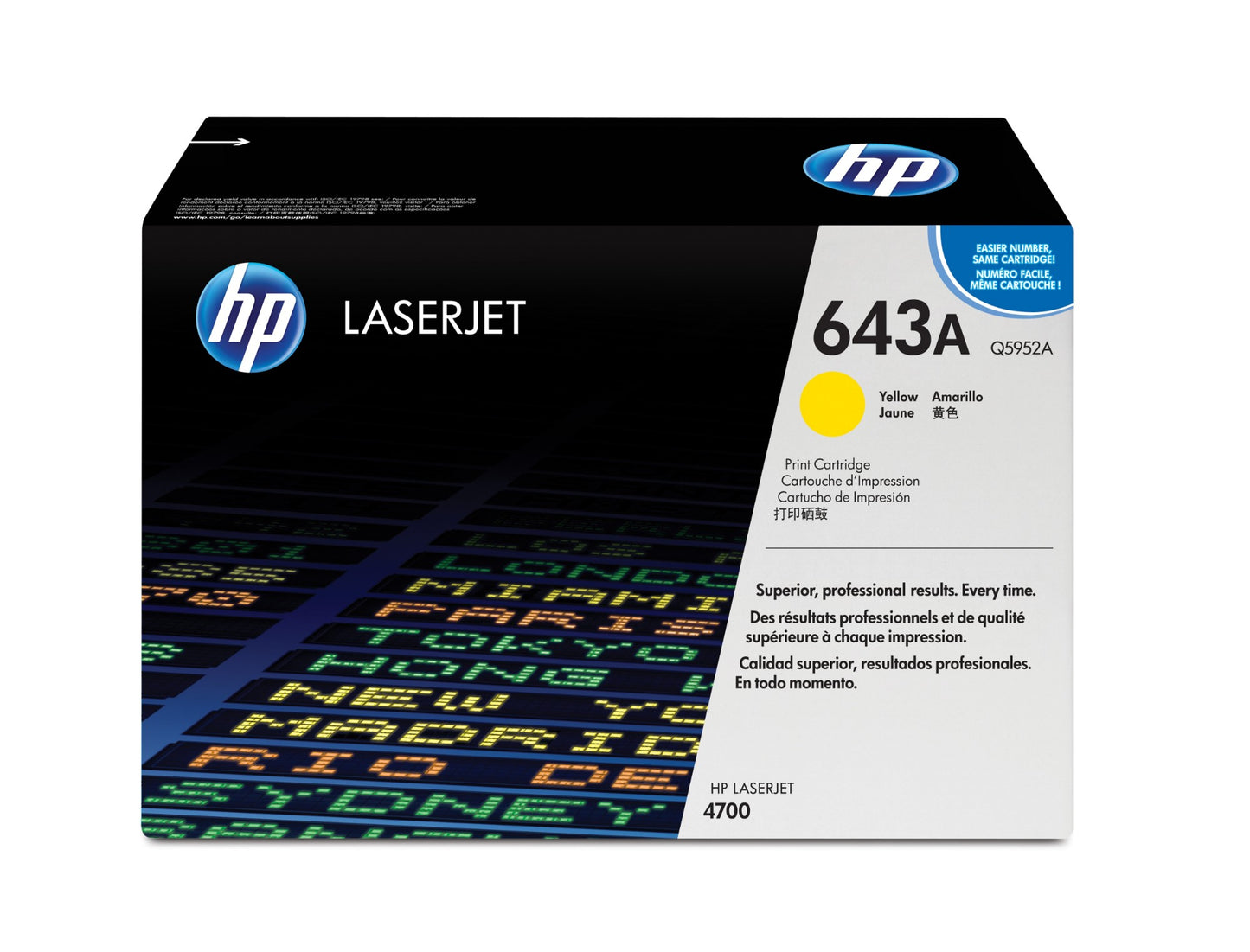 HP Q5952A/643A Yellow Toner Cartridge (10K pages, HP Color LaserJet 4700)