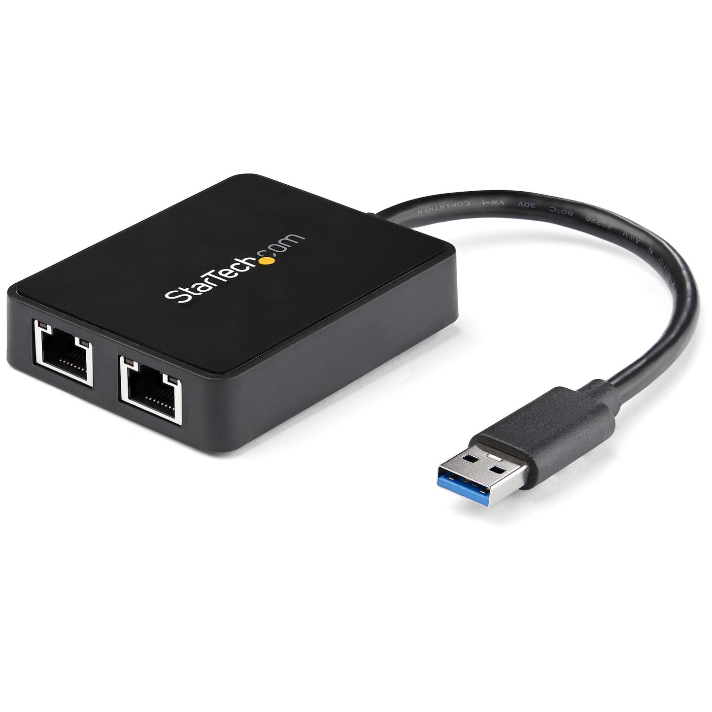 StarTech.com USB 3.0 to Dual Port Gigabit Ethernet Adapter w/ USB Port, 10/100/1000