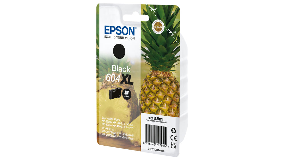 Epson C13T10H14010/604XL Black Ink Cartridge (500 pages, Epson XP-2200)