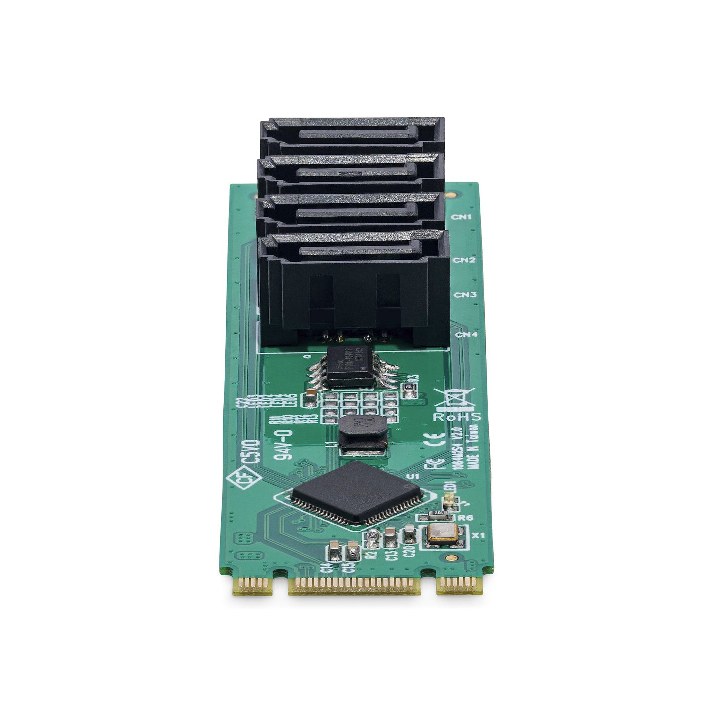 StarTech.com 4-Port M.2 to SATA Adapter Card, M.2 PCIe 3.0 to SATA HDD/SSD Expansion Hub