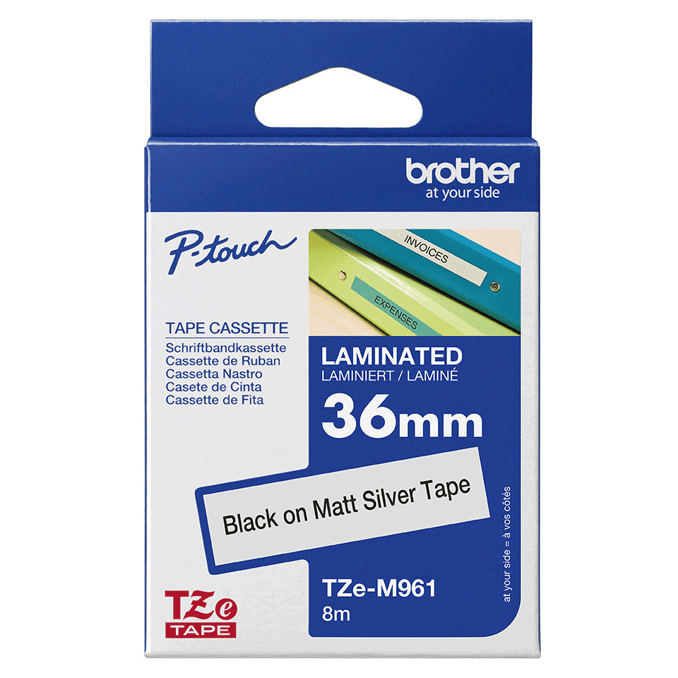 Brother TZE-M961 DirectLabel black on silver matt 36mm x 8m for Brother P-Touch TZ Labels