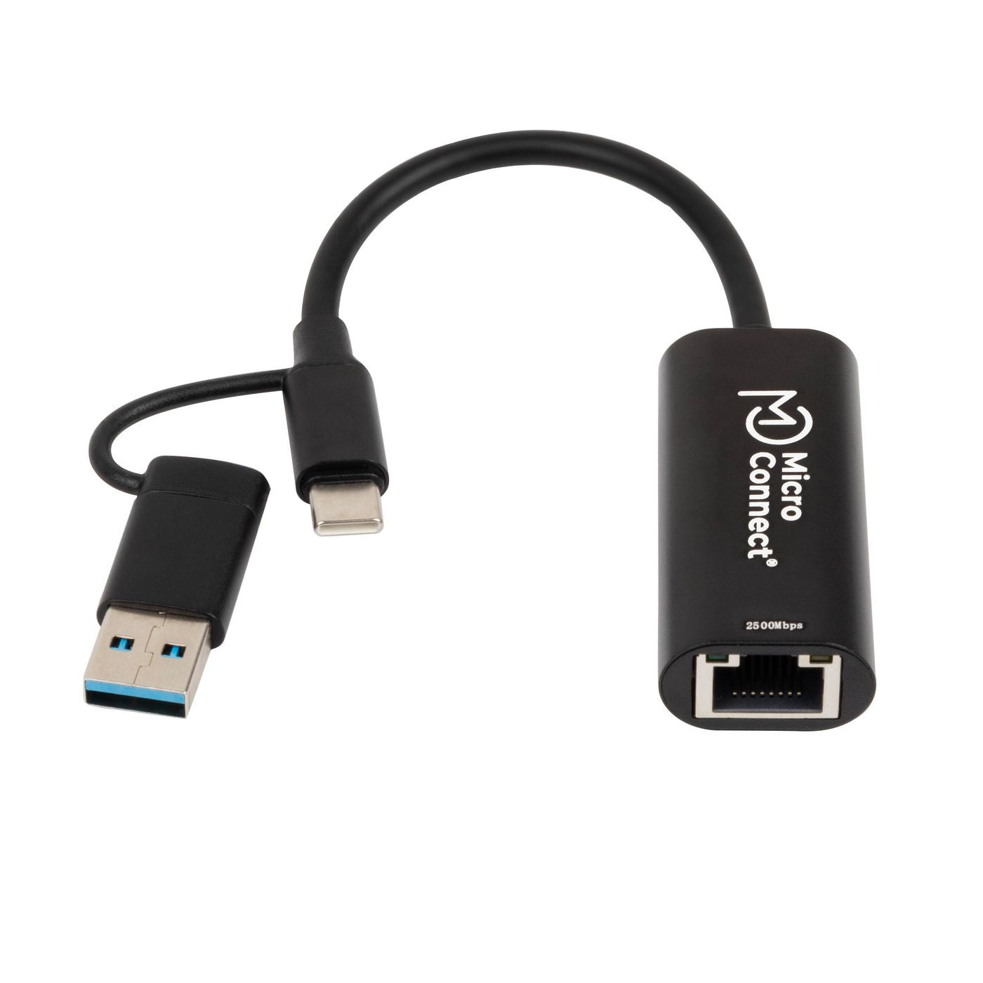Microconnect MC-USBACNET2.5G cable gender changer USB C RJ-45 Black
