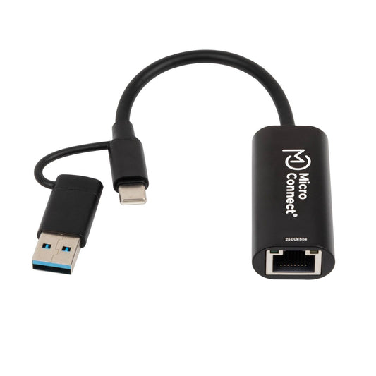 Microconnect MC-USBACNET2.5G cable gender changer USB C RJ-45 Black