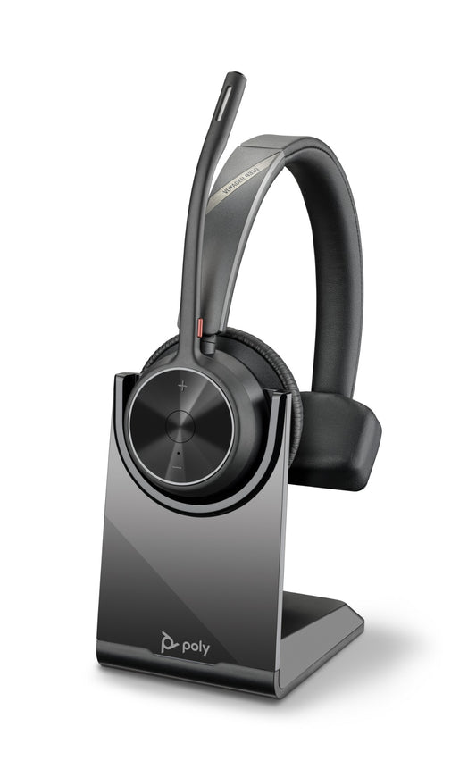 HP Poly Voyager 4310 UC Monaural Headset +BT700 USB-A Adapter +Charging Stand