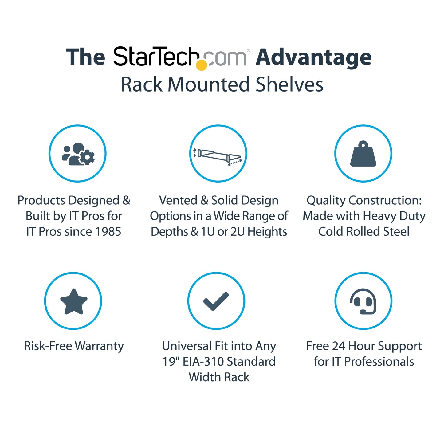 StarTech.com 2U Server Rack Shelf - Universal Vented Rack Mount Cantilever Tray for (BSHELFV)