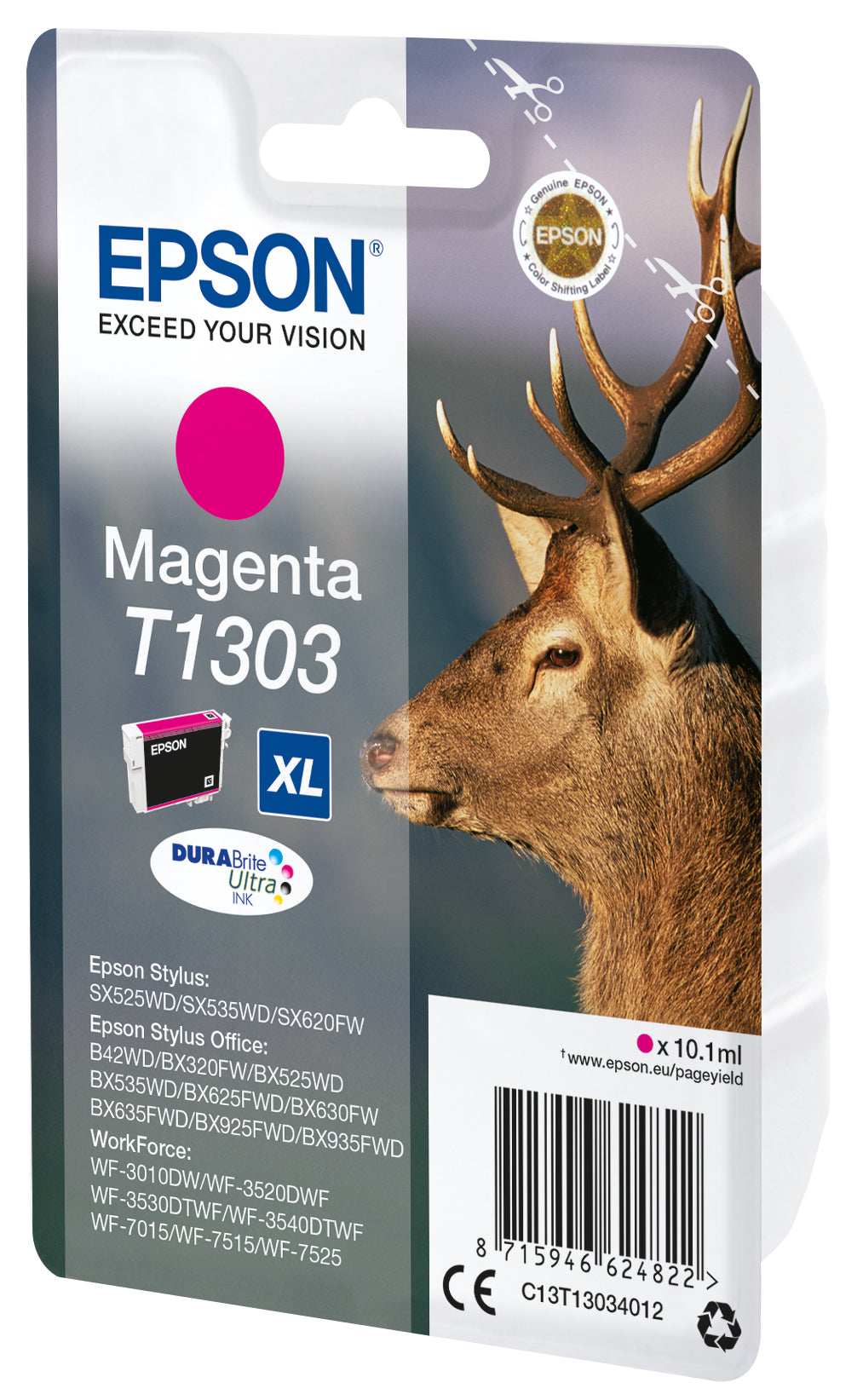 Epson C13T13034012/T1303 Magenta Ink Cartridge (600 pages)