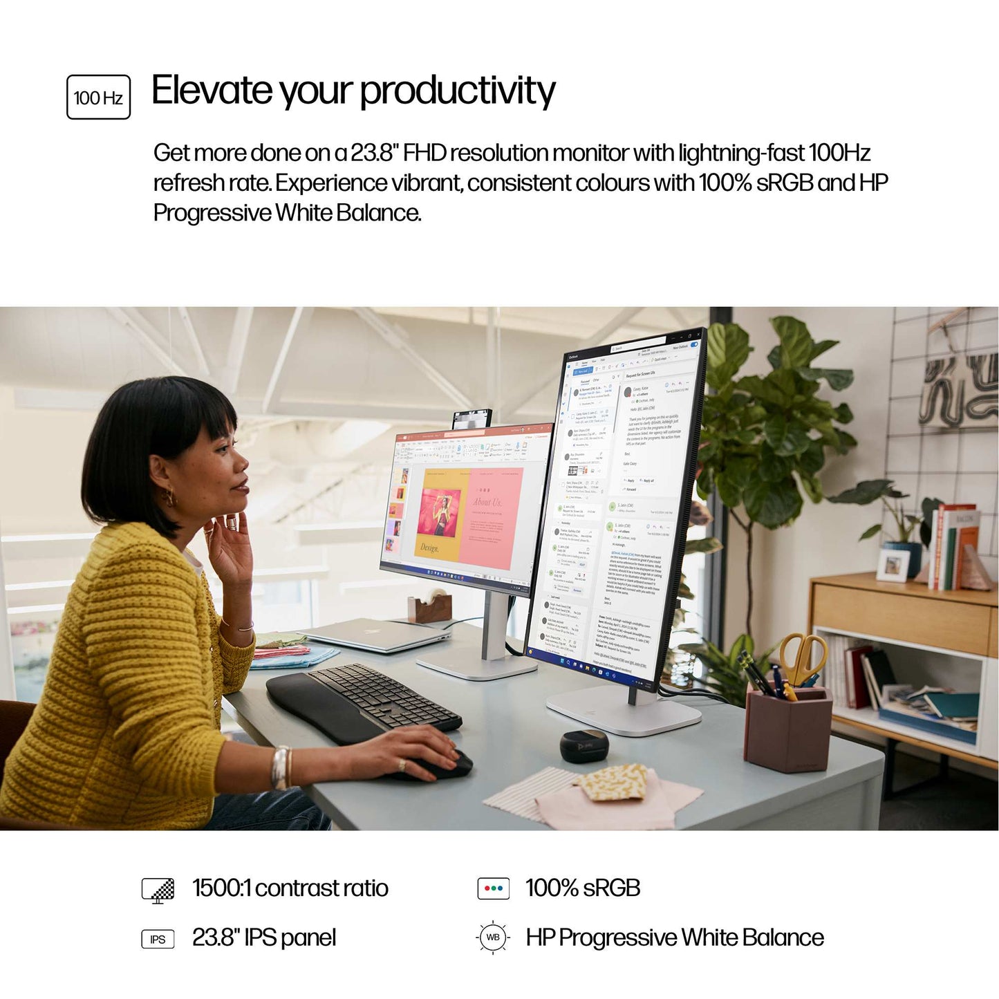 HP Series 5 Pro 524pf 23.8" Full HD IPS 100Hz Monitor