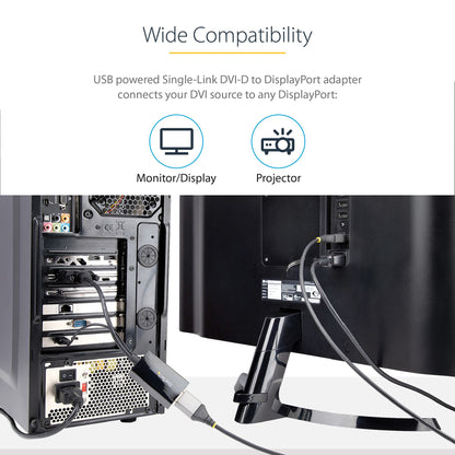 StarTech.com DVI to DisplayPort Adapter - USB Power - 1920 x 1200 - DVI to Cable