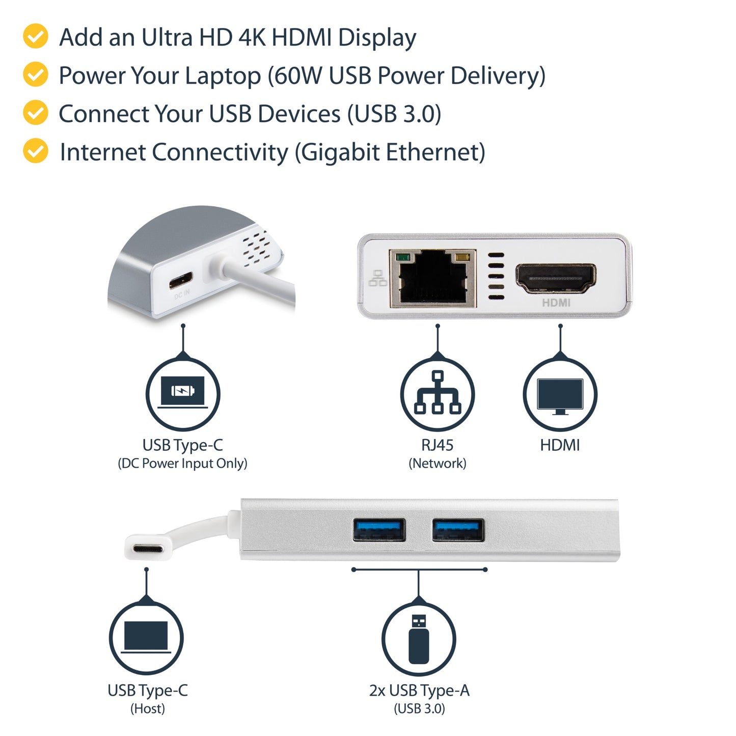 StarTech.com Multiport Adapter Travel USB-C Docking Station 60W