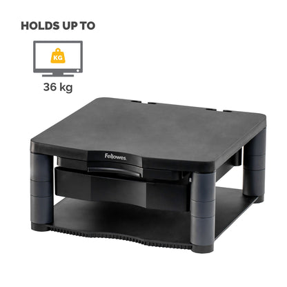 Fellowes Computer Monitor Stand with 3 Height Adjustments - Premium Monitor Riser Mount (9169501)