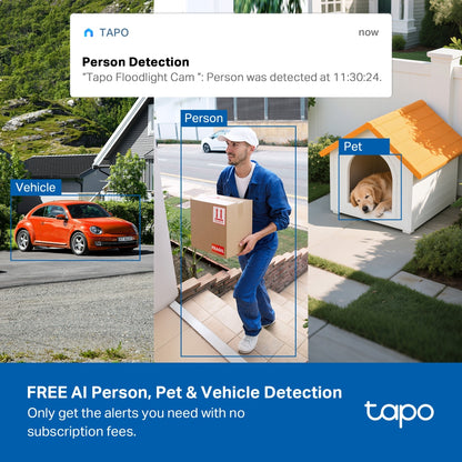 TP-LINK Tapo Solar-Powered Floodlight Pan/Tilt Security Camera Kit