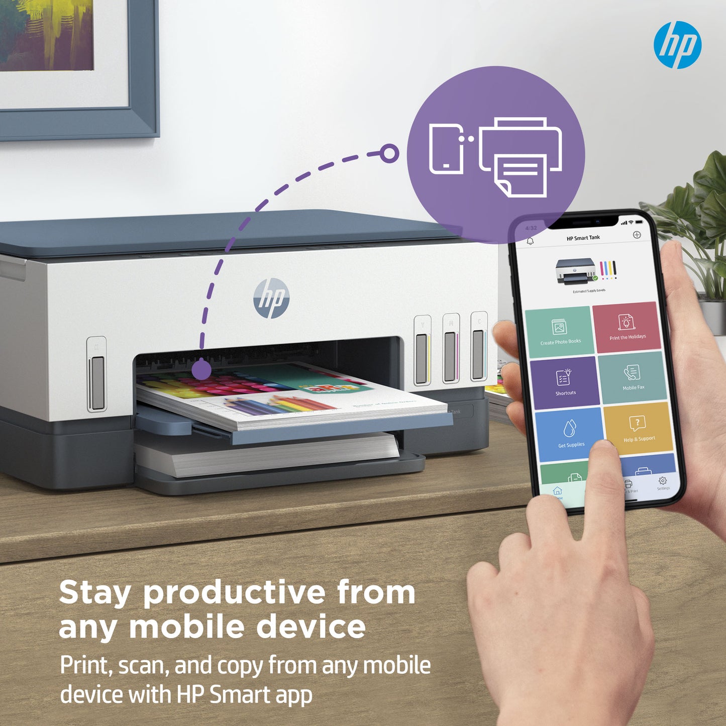 HP Smart Tank 6006 Wireless All-in-One Color Printer, Copier, Scanner