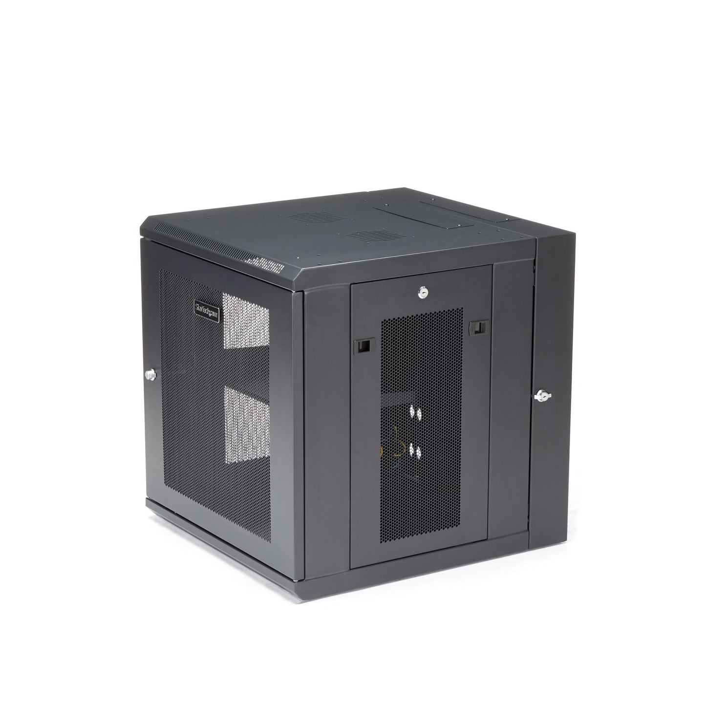 StarTech.com 4-Post 12U Wall Mount Network Cabinet with 1U Shelf, 19" Hinged Rack