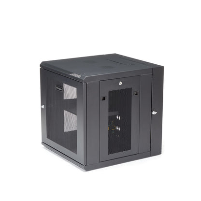 StarTech.com 4-Post 12U Wall Mount Network Cabinet with 1U Shelf, 19" Hinged Rack