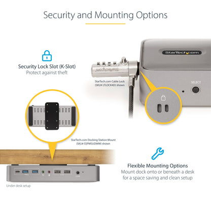 StarTech.com Dual-Laptop USB-C KVM Docking Station, Dual Monitor 4K 60Hz DisplayPort KVM Switch