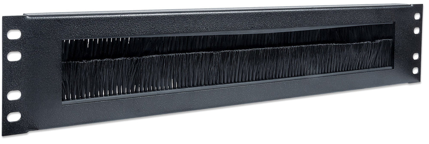 Intellinet 19" Cable Entry Panel, 2U, with Brush Insert, Black Rack