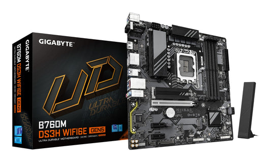 Gigabyte B760M DS3H WIFI6E GEN5 Motherboard - Supports Intel Core 14th Gen CPUs