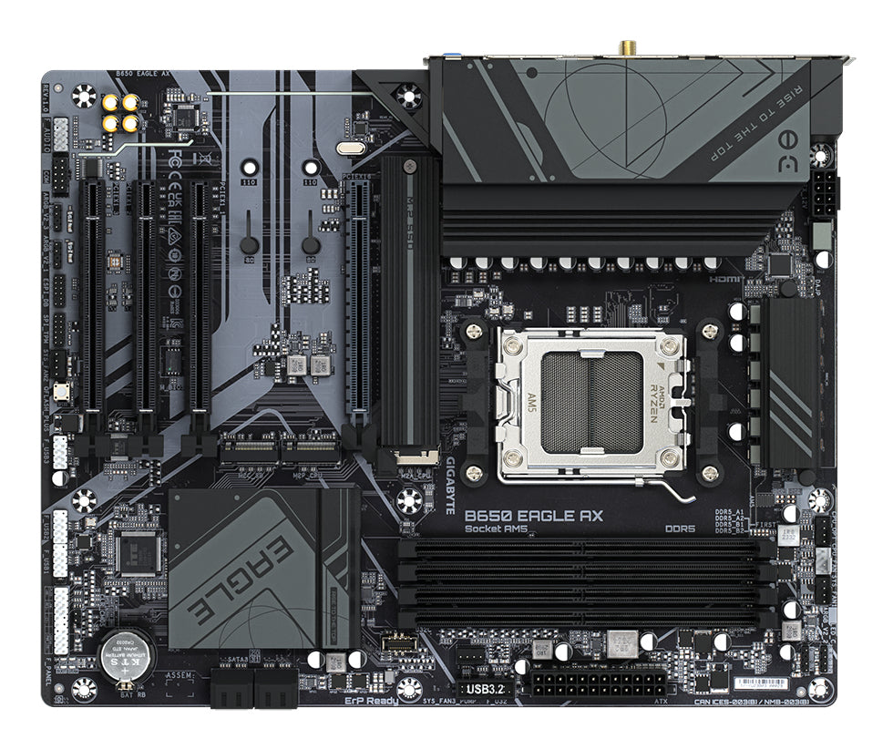 Gigabyte B650 EAGLE AX Motherboard - AMD Ryzen 9000 Series CPUs, 12+2+2 Phases VRM