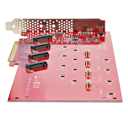 StarTech.com Quad M.2 PCIe Adapter Card, PCIe x16 to Quad NVMe or AHCI M.2 SSDs, PCI Hub