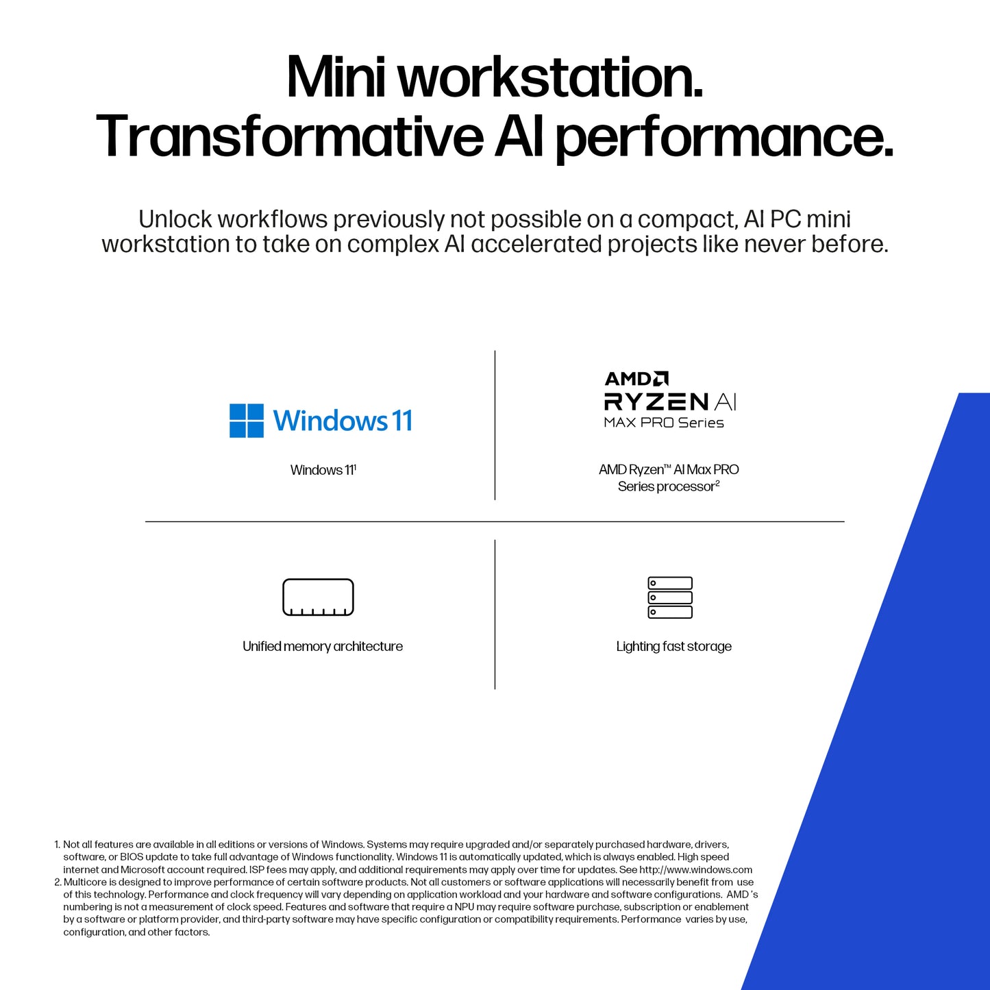 HP Z2 Ryzen AI Max PRO 380 32GB 1TB SSD Mini PC