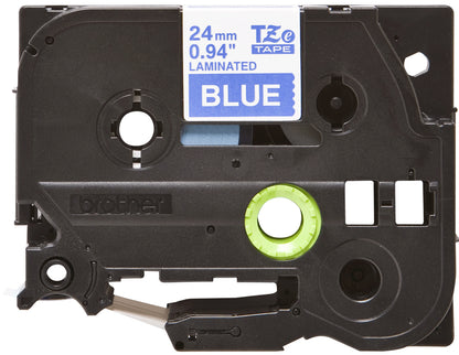 Brother TZE-555 DirectLabel white on blue Laminat 24mm x 8m for Brother P-Touch TZ Labels