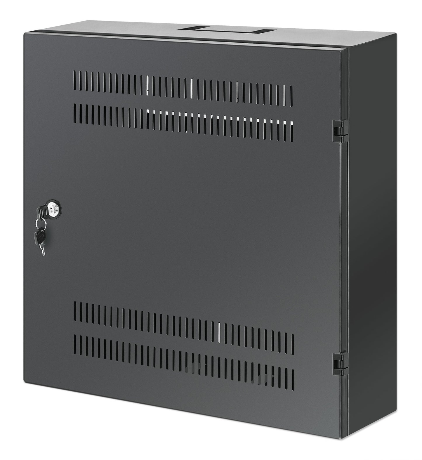 Intellinet Low-Profile 19" Wall Mount Cabinet with 4U Horizontal and 2U Vertical Rack (Black)