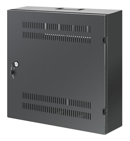 Intellinet Low-Profile 19" Wall Mount Cabinet with 4U Horizontal and 2U Vertical Rack (Black)