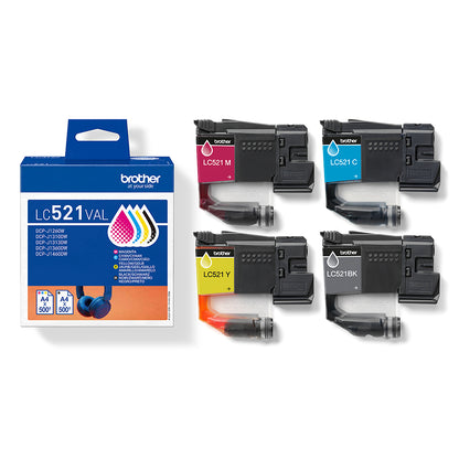 Brother LC-521VAL Ink Cartridge (500 pages, Brother DCP-J 1260)
