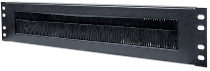 Intellinet 19" Cable Entry Panel, 2U, with Brush Insert, Black Rack