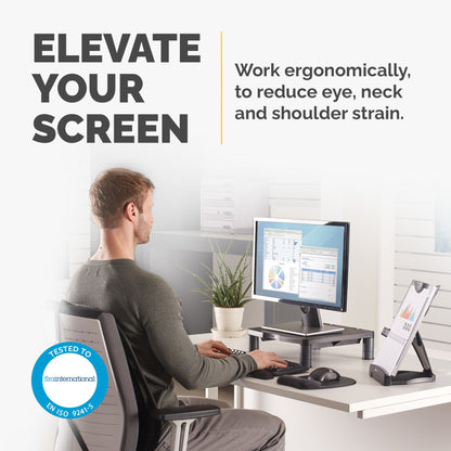 Fellowes Computer Monitor Stand with 3 Height Adjustments - Standard Monitor Riser Mount (9169301)